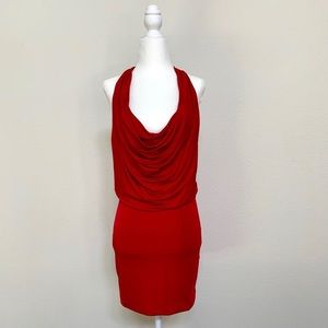 MODA International Sexy Red Halter Mini Dress